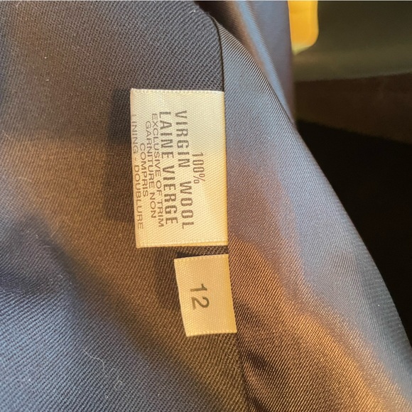 NWOT Navy Blue Anna Collection Women’s Trench Coat. Size 12. Virgin wool - Picture 6 of 7